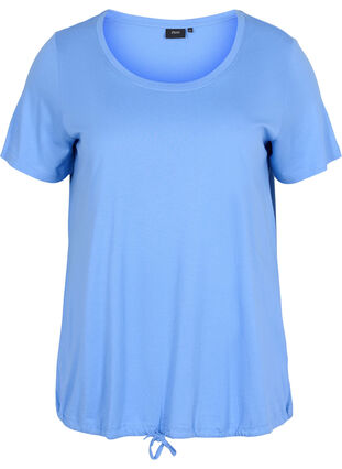 Kortærmet t-shirt med justerbar bund, Ultramarine, Packshot image number 0