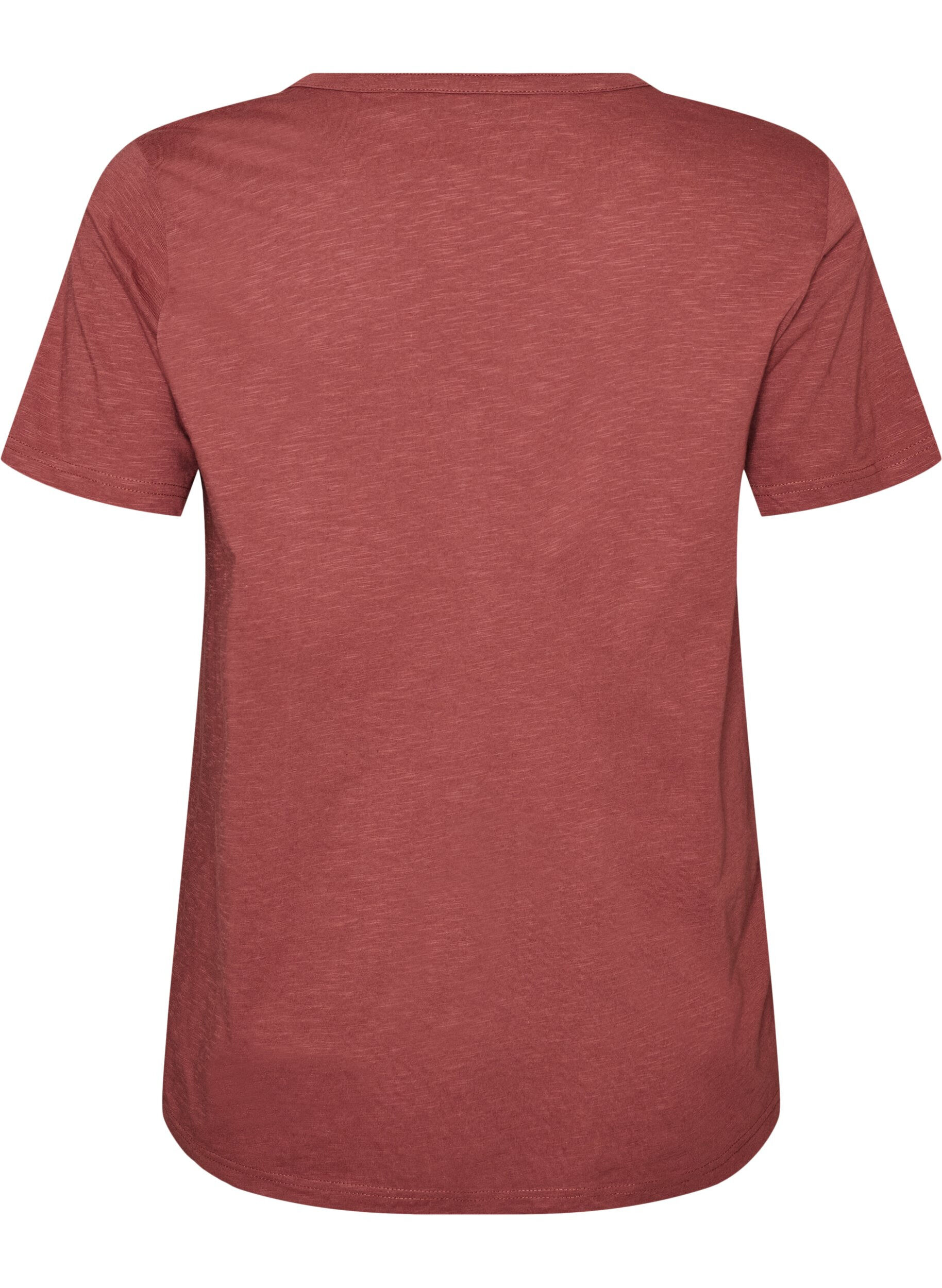 ZizziT-shirt med knapdetalje, Brun, Packshot image number 1