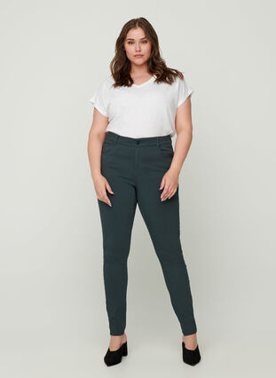 Slim fit bukser med lommer, Dark Slate, Model image number 2