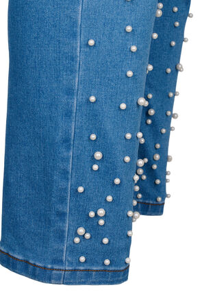 Slim fit Emily jeans med perler , Light Blue, Packshot image number 3