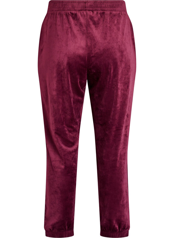 L&oslash;se bukser i velour, R&oslash;d, Packshot image number 1