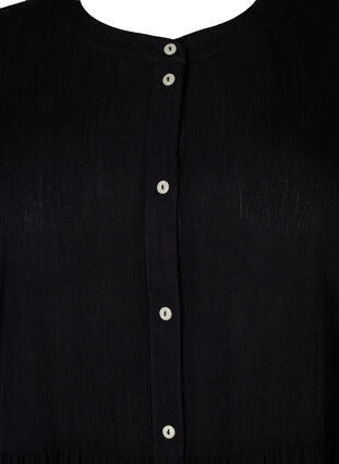 A-formet viskose kjole med korte ærmer, Black, Packshot image number 2