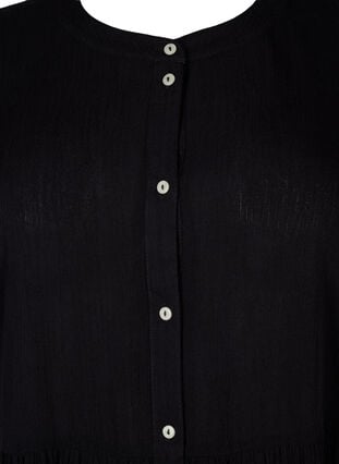 A-formet viskose kjole med korte ærmer, Black, Packshot image number 2