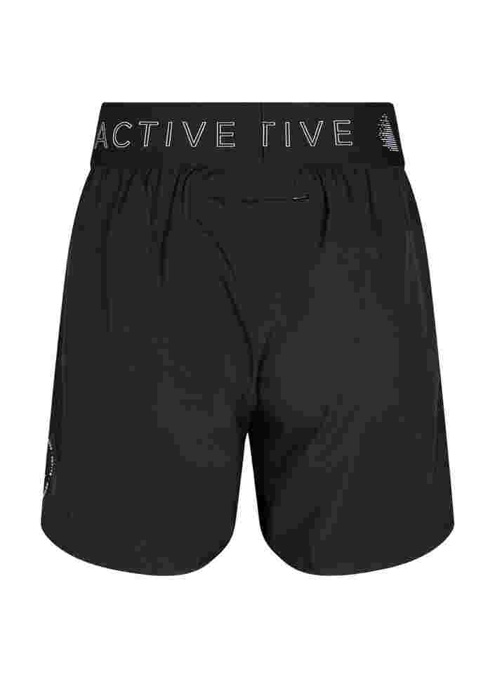Trænings shorts med baglomme, Black, Packshot image number 1