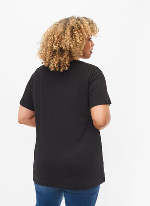 Bomulds t-shirt med tone-i-tone tryk, Black Originality, Model image number 1