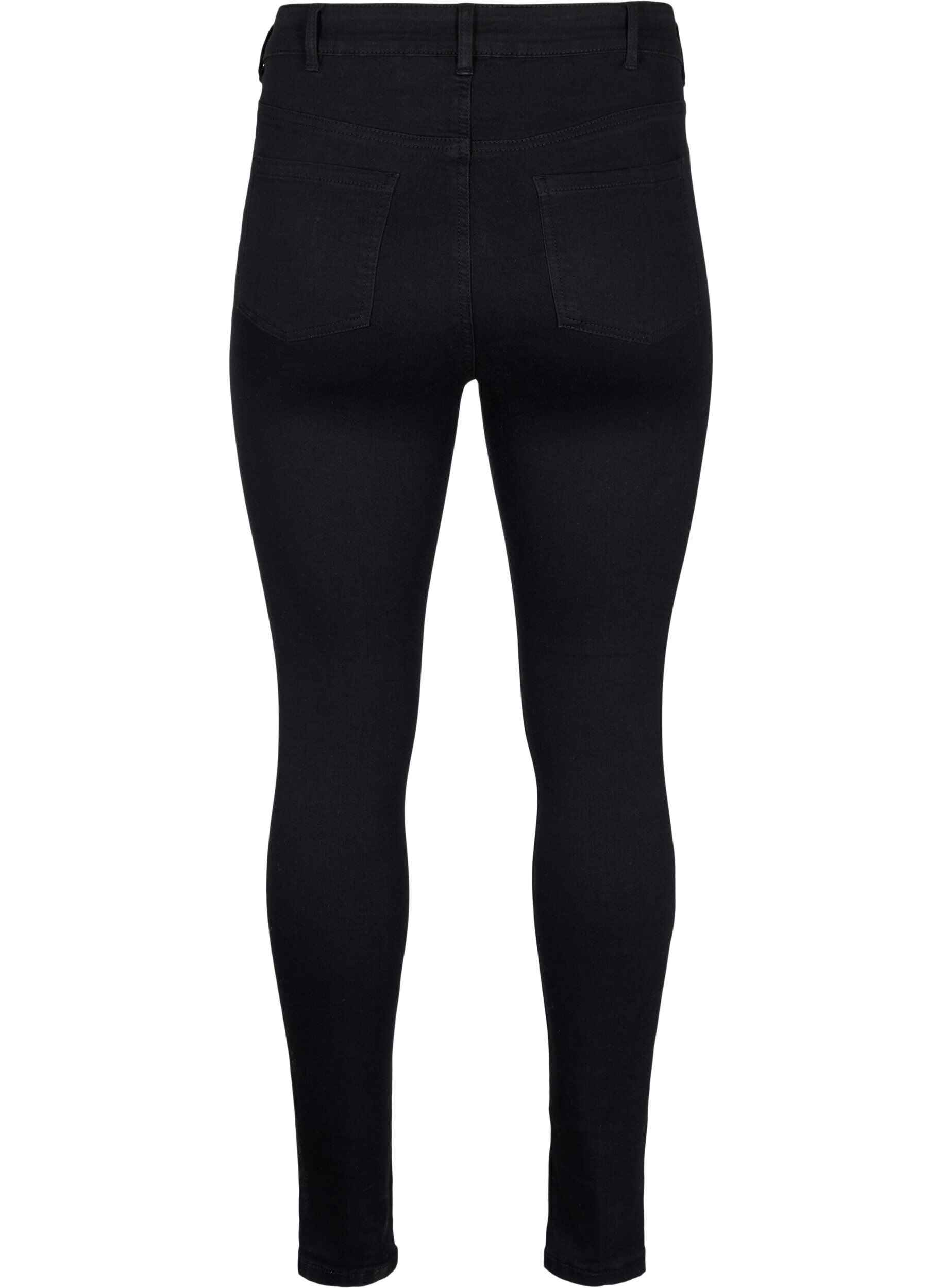 Zizzi Super slim jeans med h&oslash;j talje, Black, Packshot image number 1
