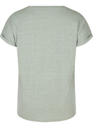 Meleret bomulds t-shirt, Chinois Green Mel., Packshot image number 1