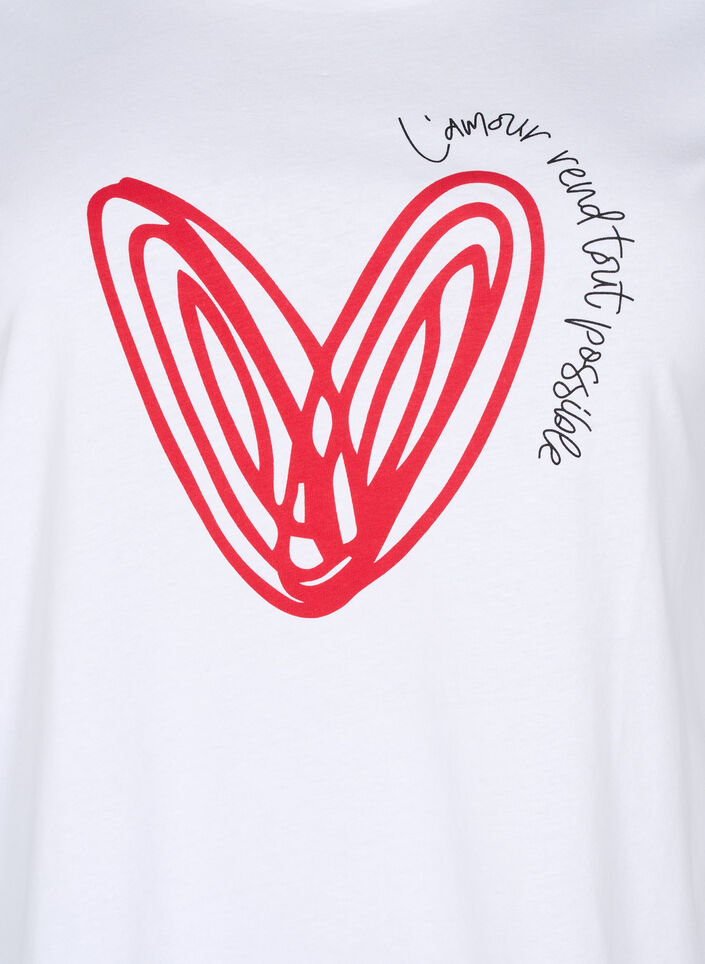 Bomulds t-shirt med motiv, Bright W. w. Heart, Packshot image number 2