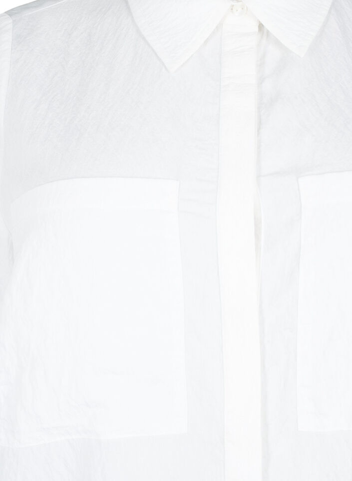 Skjorte i viskose med broderi anglaise, Bright White, Packshot image number 2