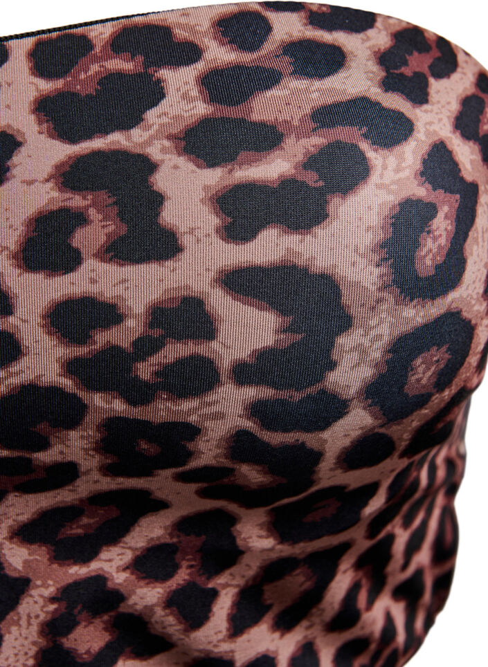 Leopard bandeau-bikinitop, Beige, Packshot