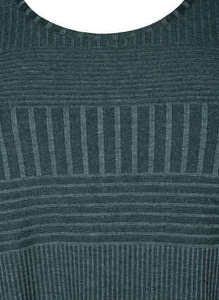 Kjole med 3/4 ærmer og stribet mønster, Scarab Melange, Packshot image number 2