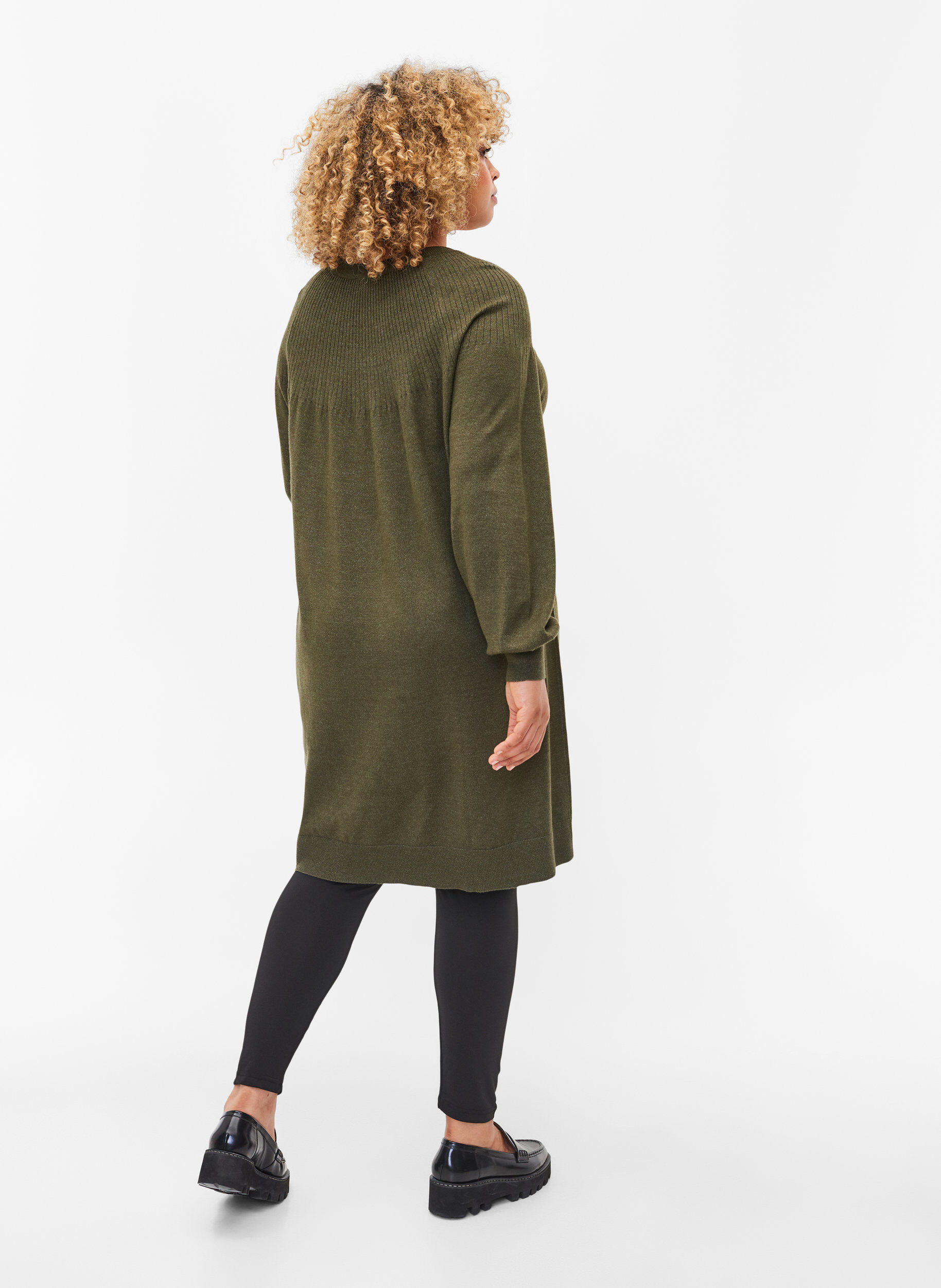 Zizzi 2-pak basis leggings, Black, Model image number 1