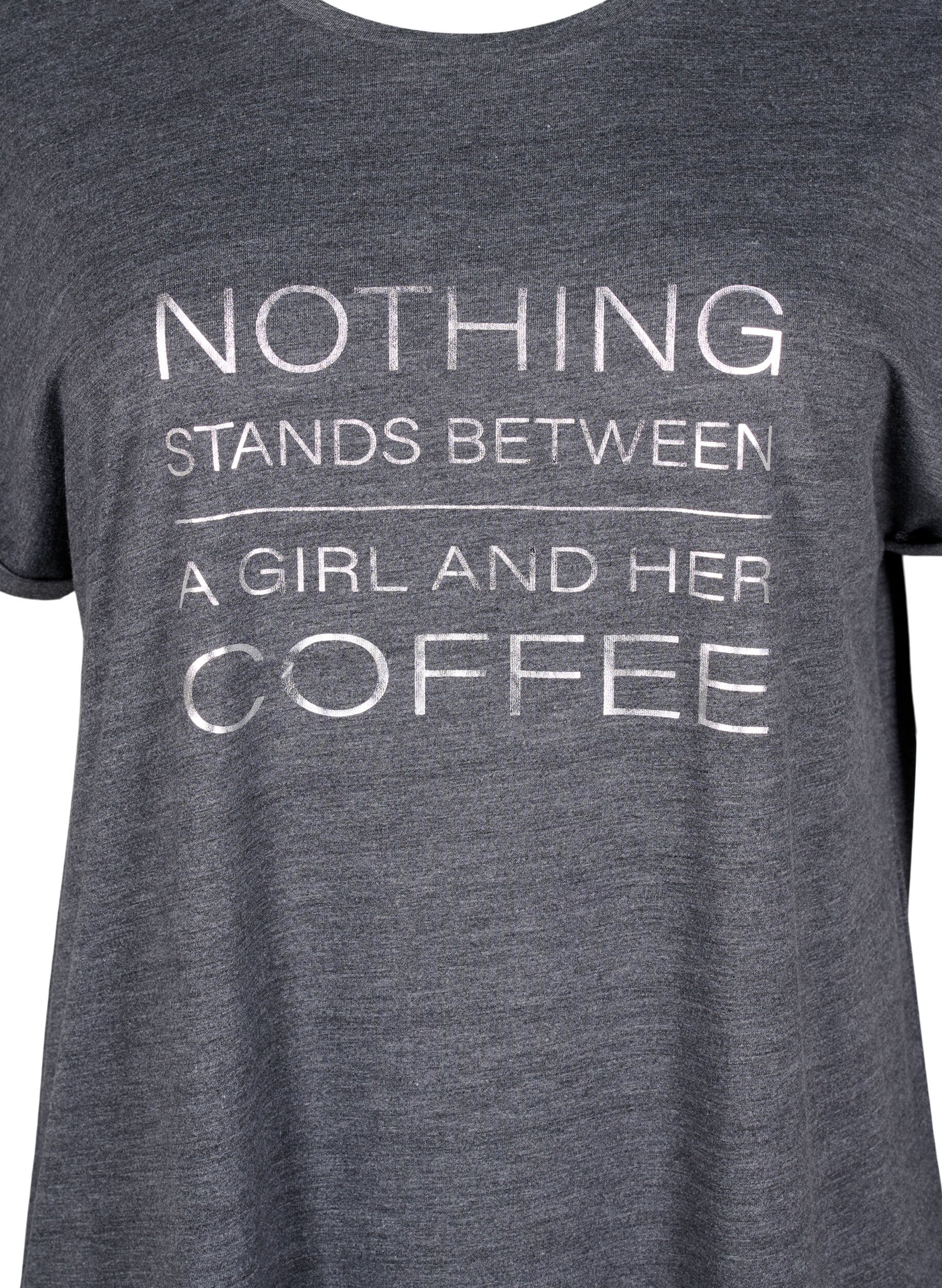 ZizziKort&aelig;rmet natkjole med tekstprint, , Packshot image number 2