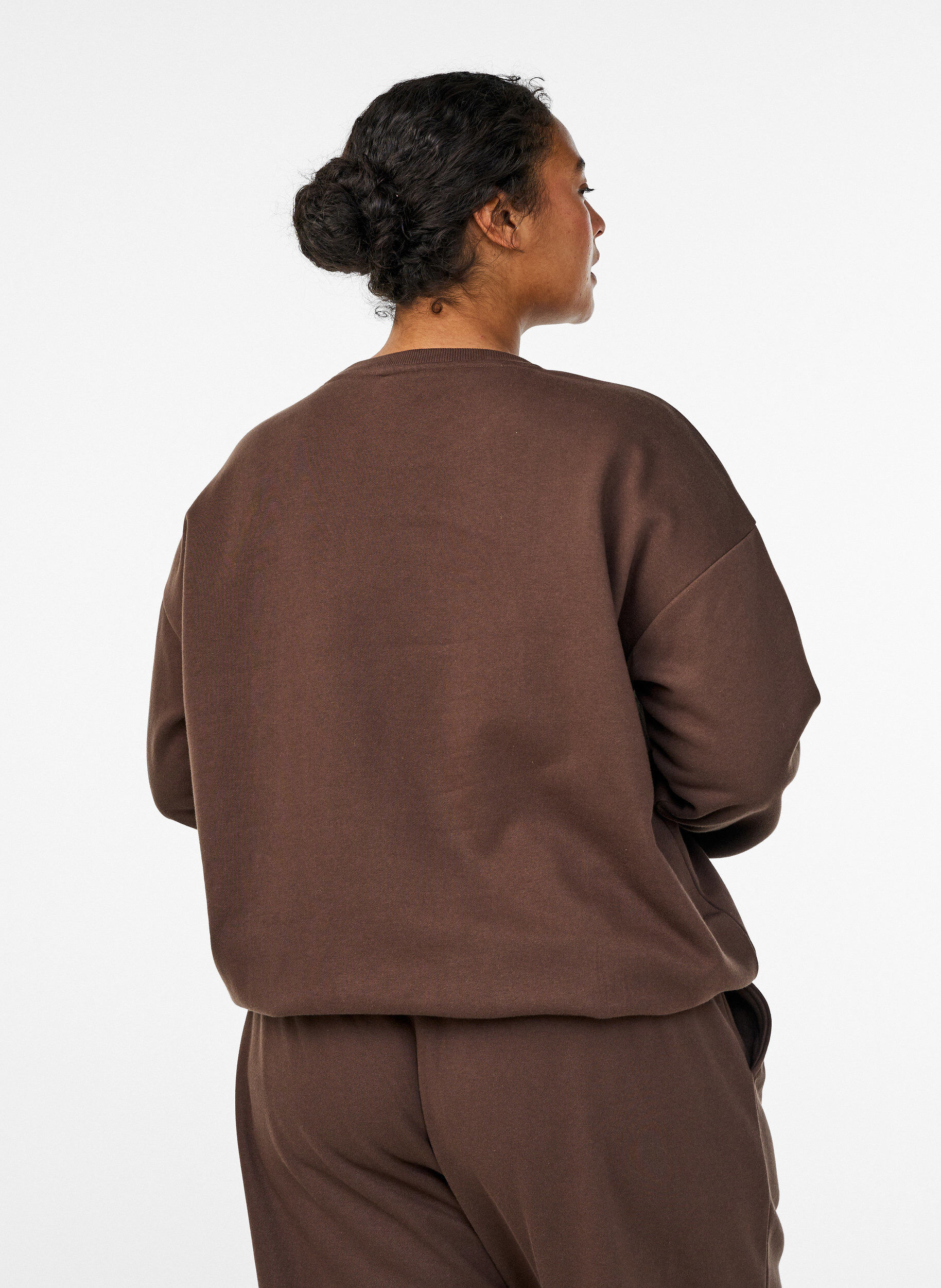 ZizziSweatshirt med motiv, Brun, Model image number 2