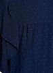 Kort kjole med flæseærmer og prikket tekstur, Navy Blazer, Packshot image number 3