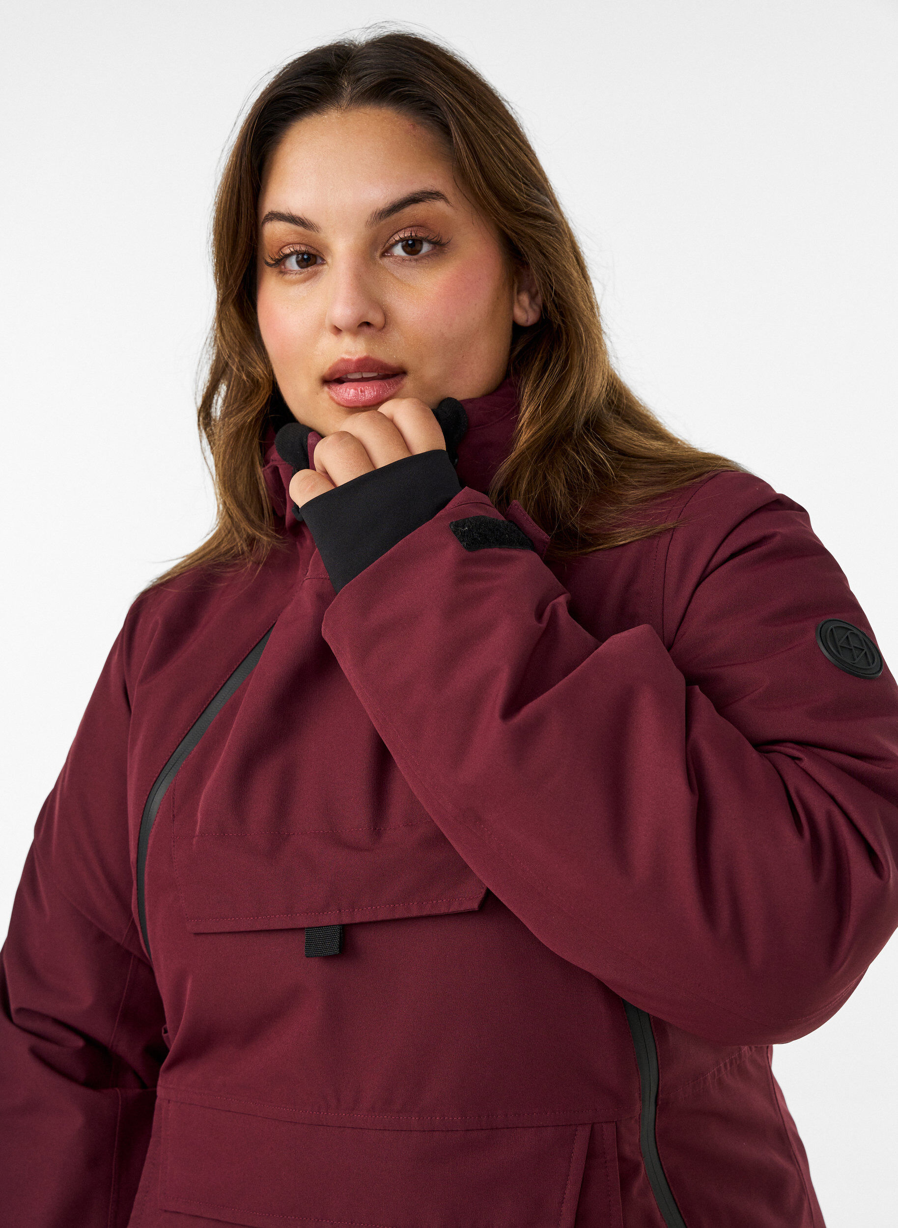 ZizziFunktionel ski anorak med h&aelig;tte, R&oslash;d, Model image number 3