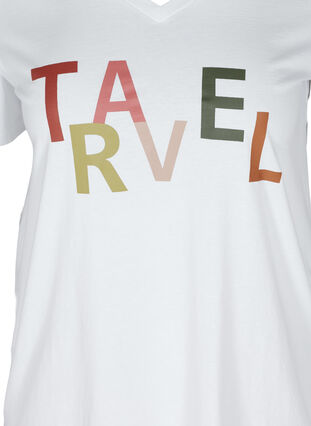T-shirt med print, Bright White TRAVEL, Packshot image number 2