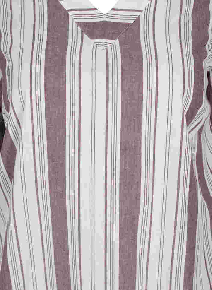 Stribet bomuldskjole med korte ærmer, Vineyard Wine Stripe, Packshot image number 2