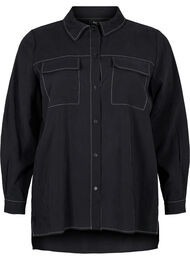 Skjorte med kontrastsyninger, Black