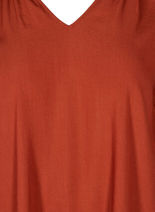 Langærmet tunika med v-hals, Burnt Henna, Packshot image number 2
