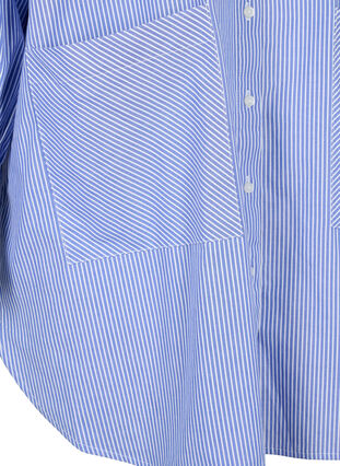 Løstsiddende skjorte i bomuld med striber, Baja Blue Stripe, Packshot image number 2