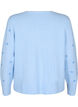 Strikket cardigan med bindedetaljer og broderi, Cashmere Blue Comb, Packshot image number 1