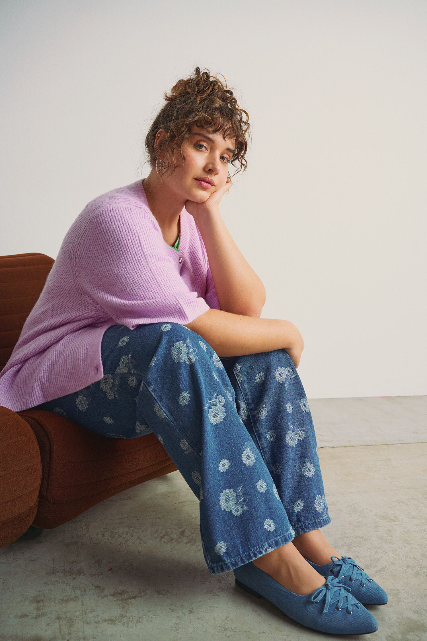 Zizzi Farverig strik, , Model