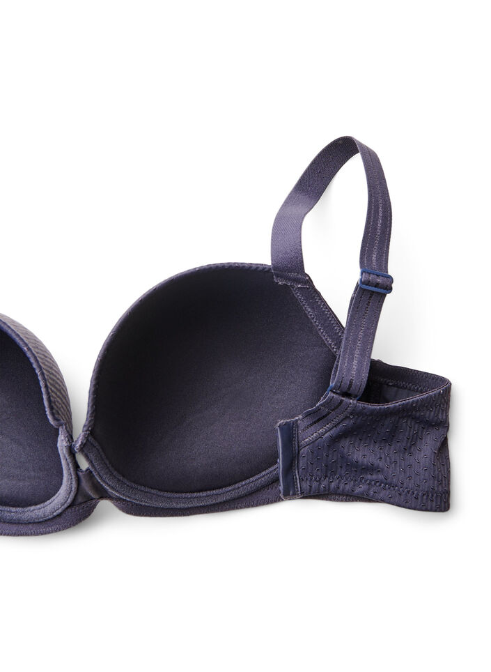 Formstøbt bøjle-bh med mønster, Blå, Packshot image number 3