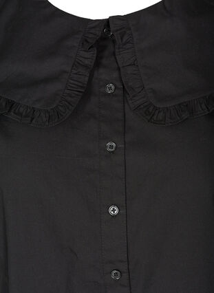 Ærmeløs skjorte med stor krave, Black, Packshot image number 2