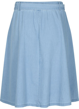 Løs denim nederdel med knapper, Light blue denim, Packshot image number 1