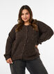 Cardigan med pailletter og knapper, Brun, Model image number 0