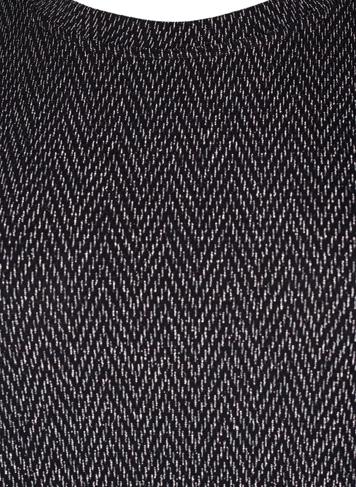 Kjole med zigzag mønster og glimmer, Silver ZigZagShimmer, Packshot image number 2