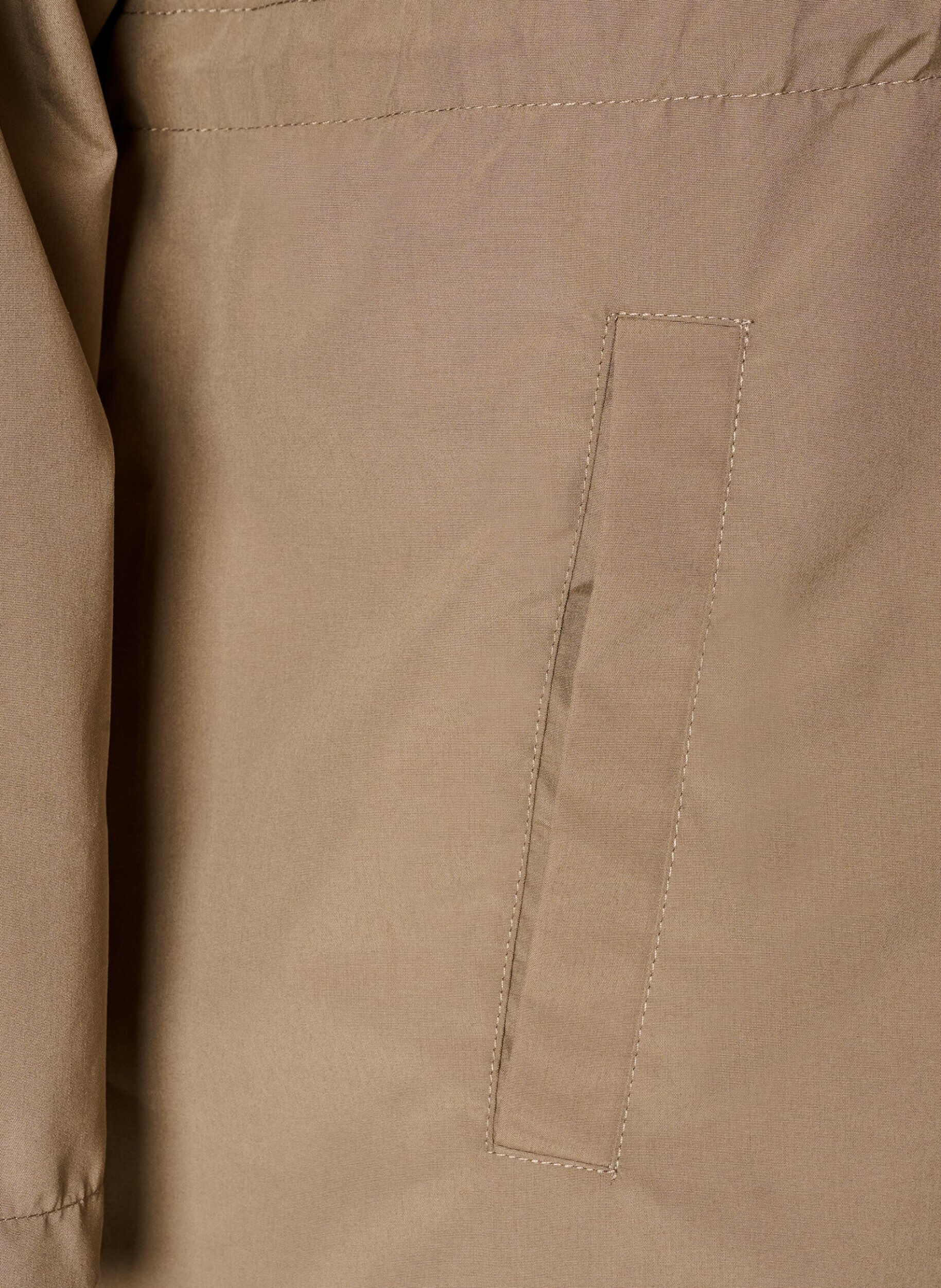ZizziParka i let materiale med h&aelig;tte, Brun, Packshot image number 3