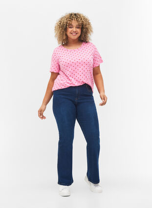 Prikket t-shirt i bomuld, Prism Pink W. Dot, Model image number 2