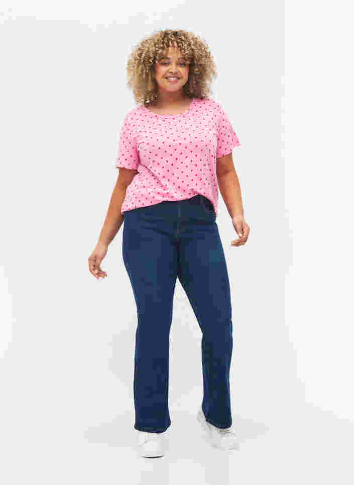 Prikket t-shirt i bomuld, Prism Pink W. Dot, Model image number 2
