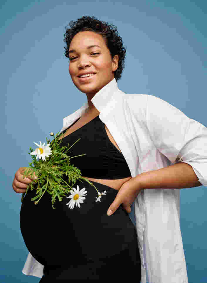 Tætsiddende graviditets nederdel, Black, Image image number 1