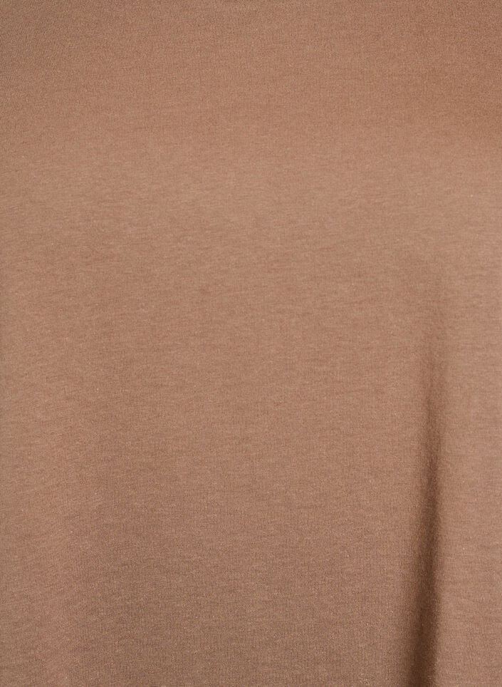 Kort&aelig;rmet t-shirt i bomuldsblanding, Brun, Packshot image number 2