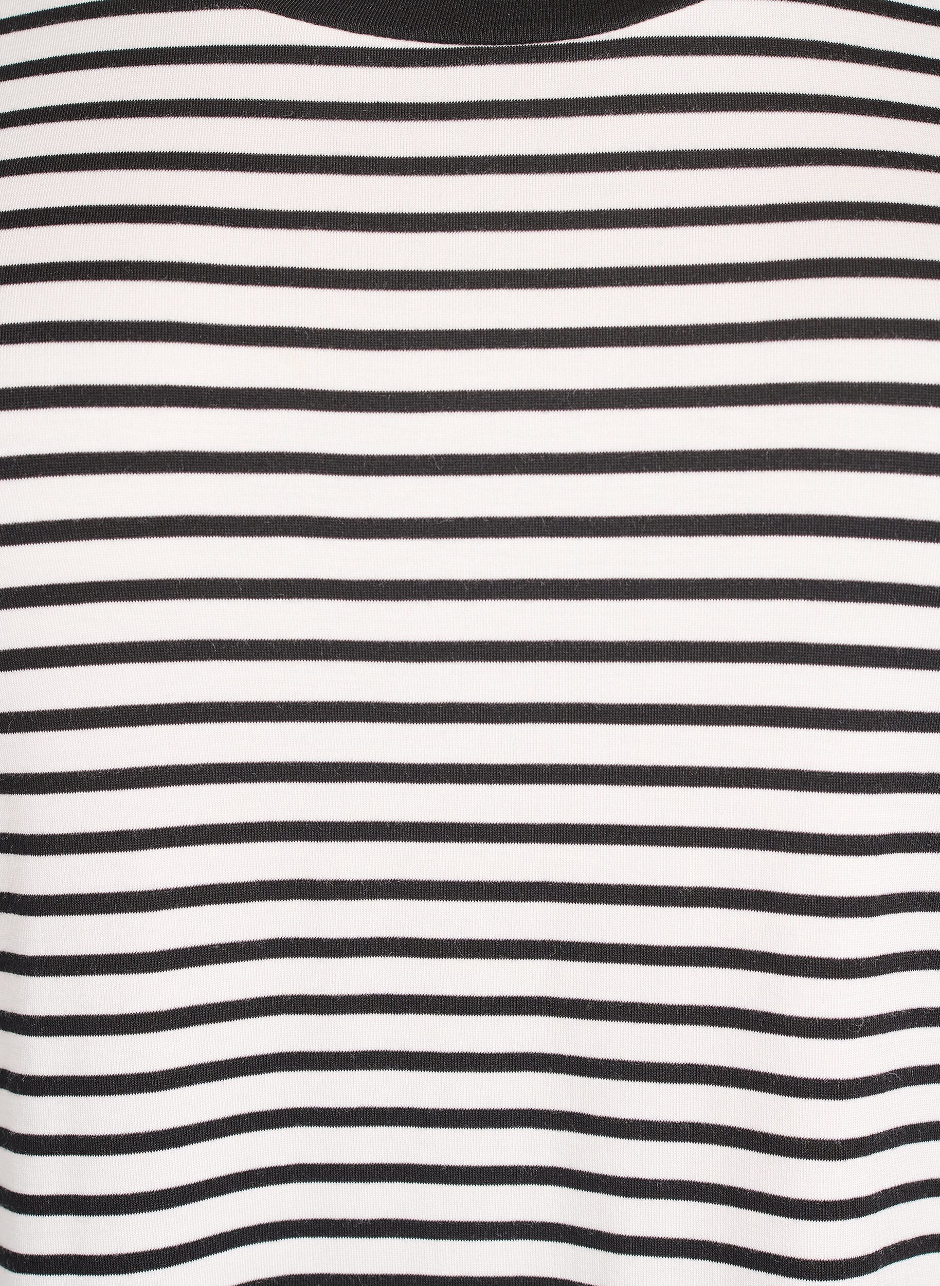 ZizziT-shirt med TENCEL&trade; Lyocell og striber, Hvid, Packshot image number 2