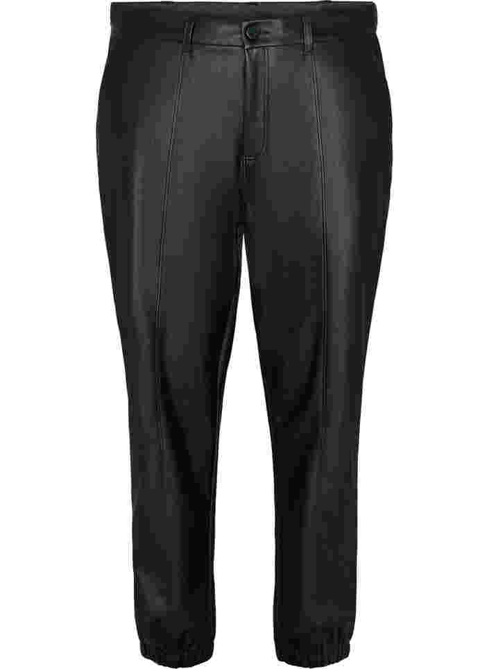 Bukser i imiteret læder, Black, Packshot image number 0