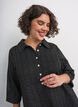 Kort kjole i boucl&eacute; med dekorative knapper, Sort, Model image number 3