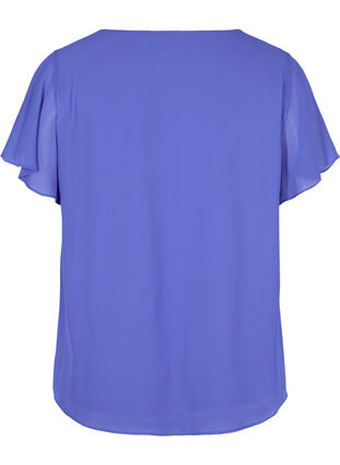 Bluse med korte ærmer, Dazzling Blue, Packshot image number 1