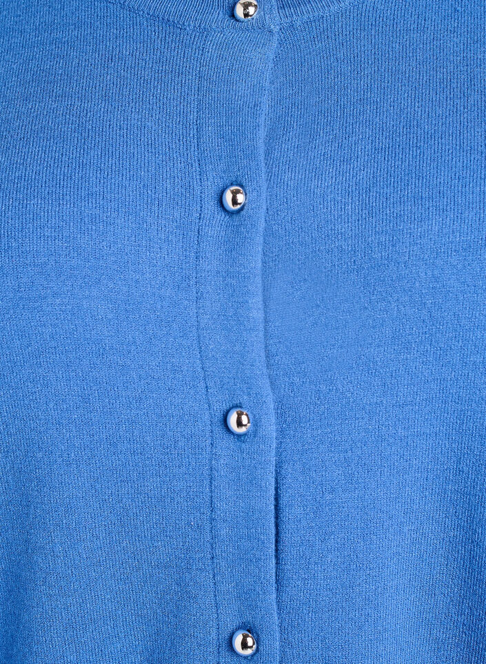 Cardigan med runde knapper, Bl&aring;, Packshot image number 2