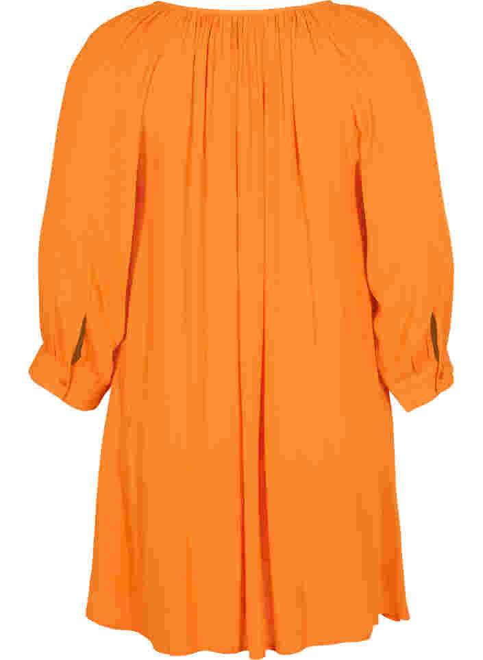 Viskose tunika med 3/4 ærmer, Orange Peel, Packshot image number 1