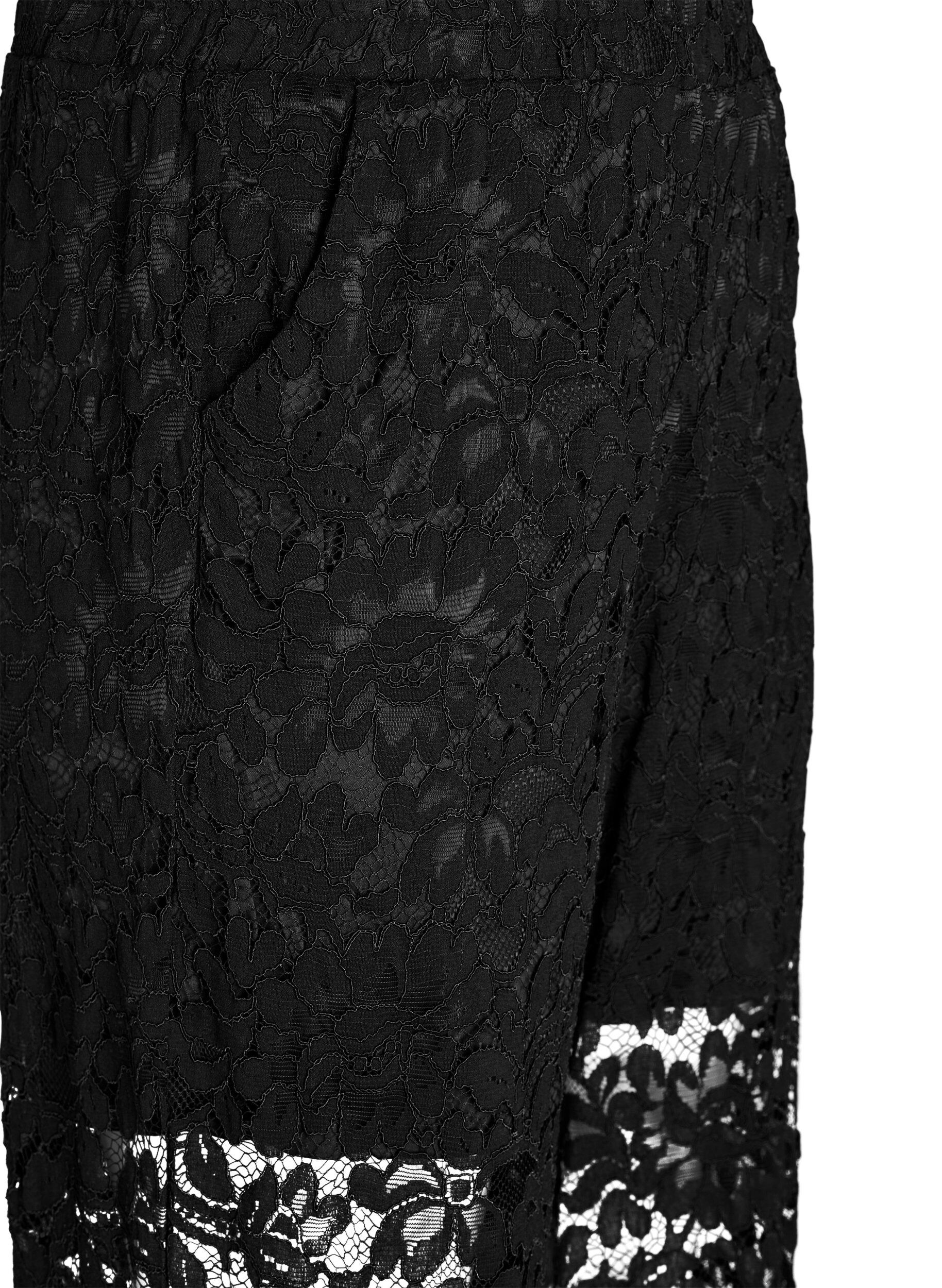 Zizzi Blondebukser med h&oslash;j talje og lige ben, Sort, Packshot image number 2