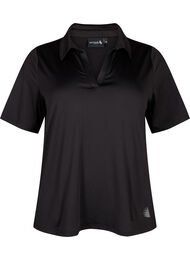 Polo t-shirt med v-hals, Black
