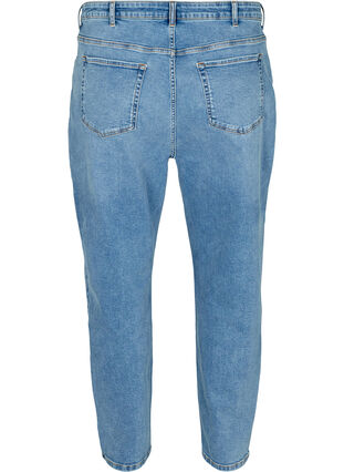 Cropped mom fit jeans med høj talje, Light blue denim, Packshot image number 1