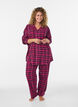 Ternet pyjamasskjorte i bomuld med lange &aelig;rmer, R&oslash;d, Model image number 1