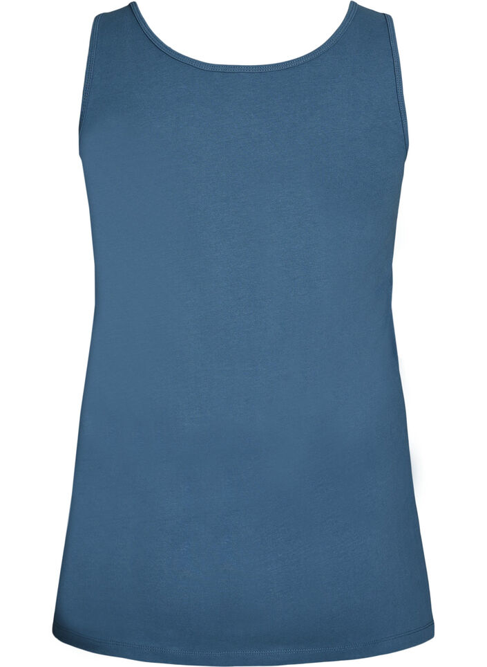 Ensfarvet basis top i bomuld, Gr&aring;, Packshot image number 1