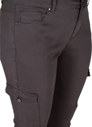 Tætsiddende bukser med lommer, Grey, Packshot image number 2