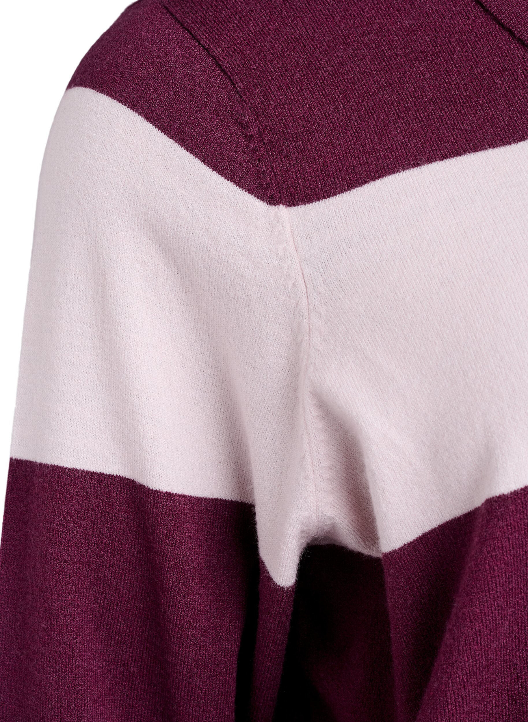 Zizzi Strikbluse med polokrave, R&oslash;d, Packshot image number 3